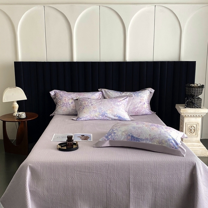 91家纺网 家纺一手货源 找家纺 南泉坊 2025新款长绒棉纯棉丝光工艺数码印花四件套 暮光之城 紫