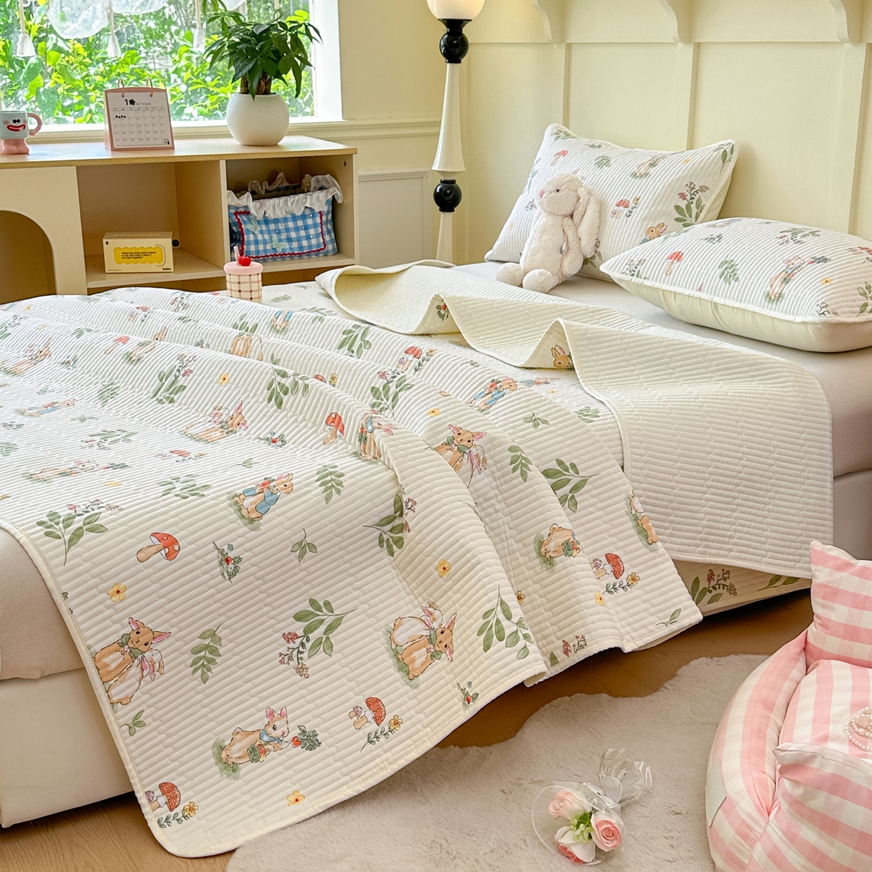 91家纺网 家纺一手货源 找家纺 （总）寐居家纺 2025新款A类数码印花老粗布夹棉床盖