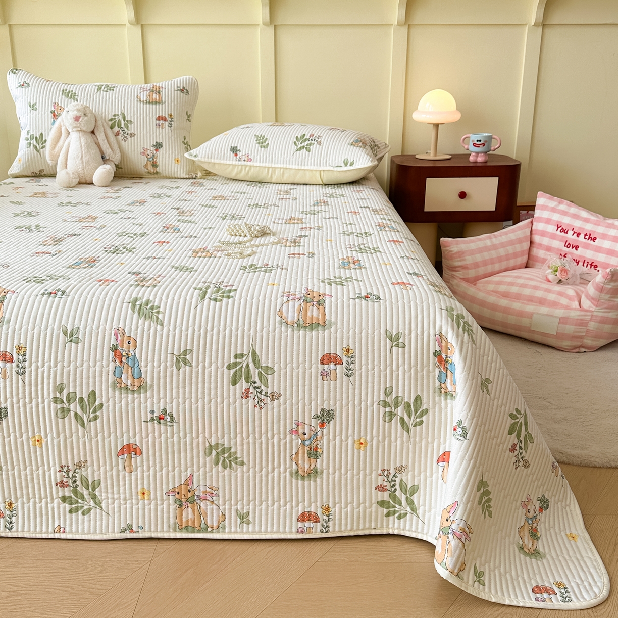 91家纺网 家纺一手货源 找家纺 （总）寐居家纺 2025新款A类数码印花老粗布夹棉床盖