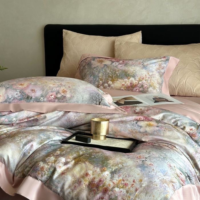 91家纺网 家纺一手货源 找家纺 （总）南泉坊 2025新款长绒棉纯棉丝光工艺数码印花四件套