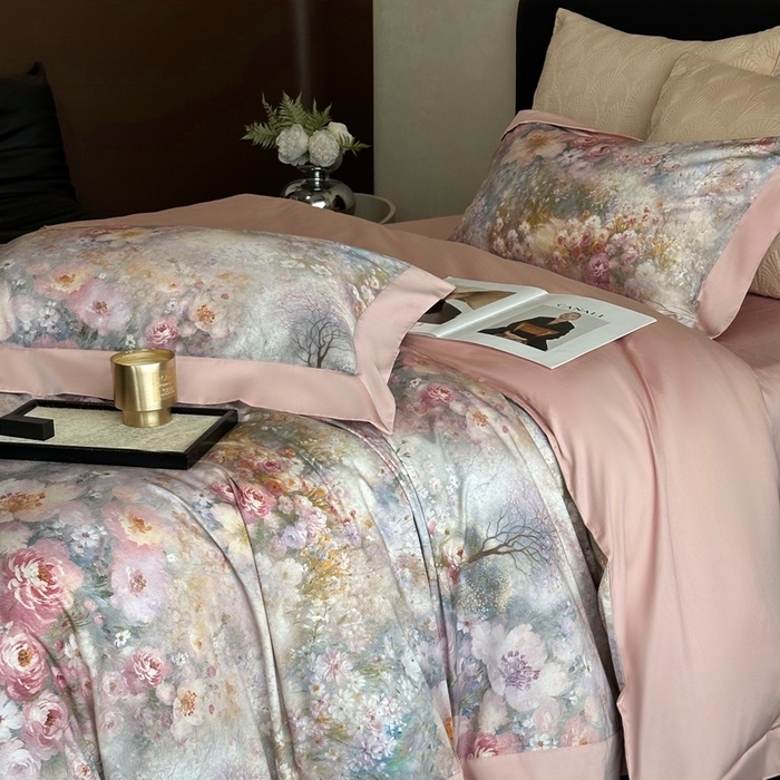 91家纺网 家纺一手货源 找家纺 （总）南泉坊 2025新款长绒棉纯棉丝光工艺数码印花四件套