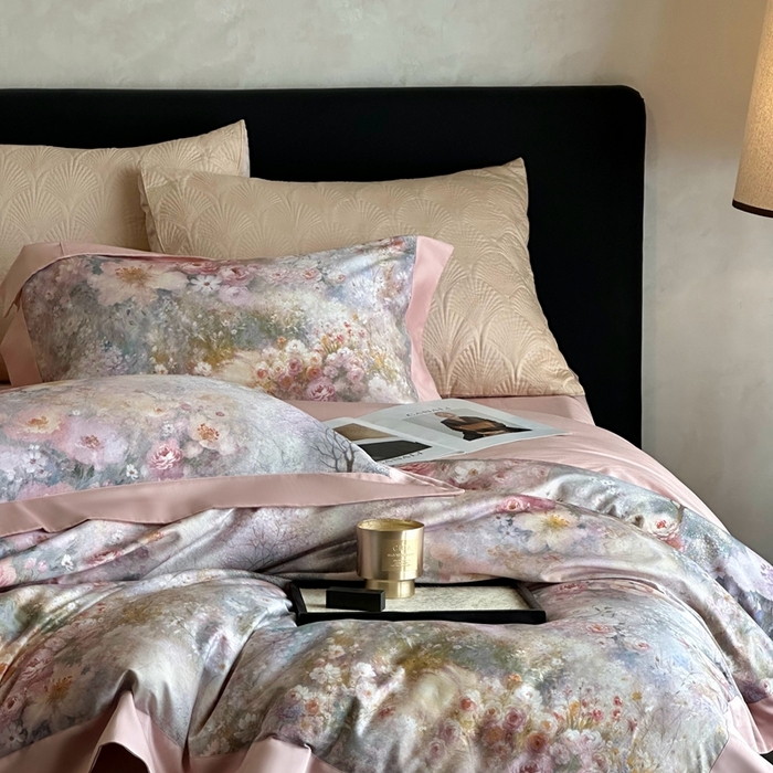 91家纺网 家纺一手货源 找家纺 （总）南泉坊 2025新款长绒棉纯棉丝光工艺数码印花四件套