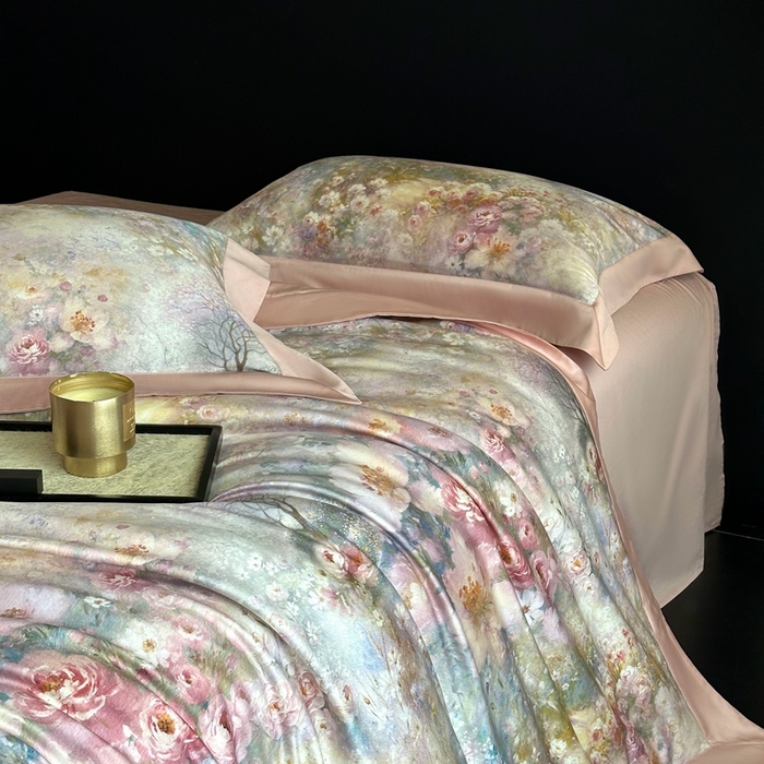 91家纺网 家纺一手货源 找家纺 （总）南泉坊 2025新款长绒棉纯棉丝光工艺数码印花四件套