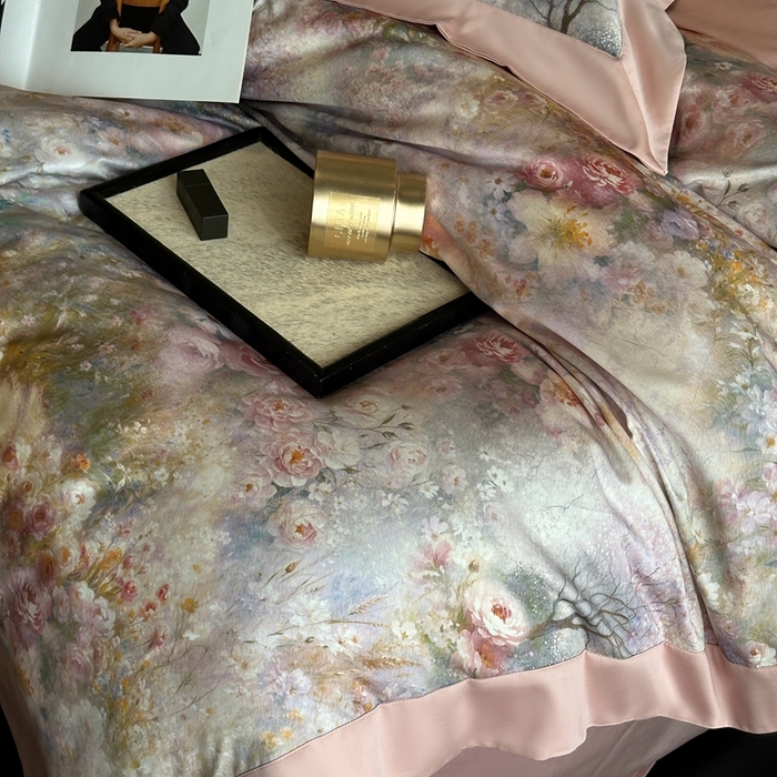 91家纺网 家纺一手货源 找家纺 （总）南泉坊 2025新款长绒棉纯棉丝光工艺数码印花四件套