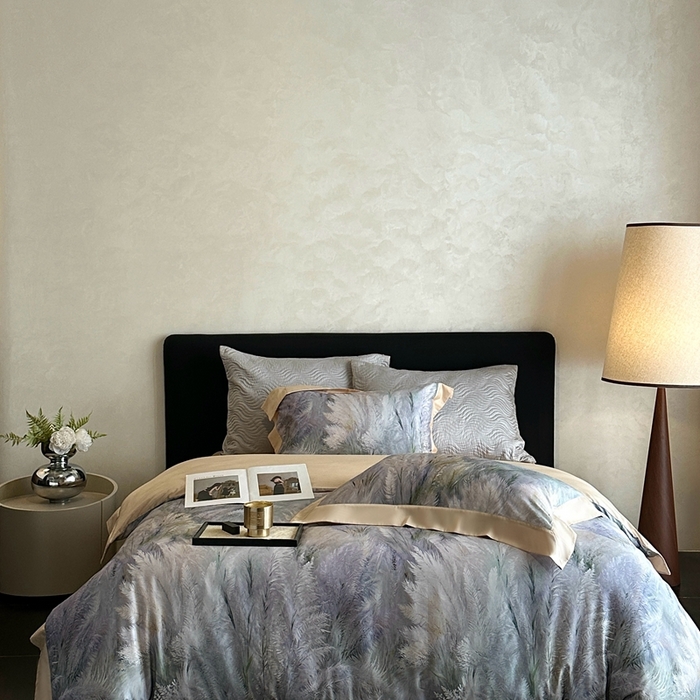 南泉坊 2025新款长绒棉纯棉丝光工艺数码印花四件套 克洛伊米驼色