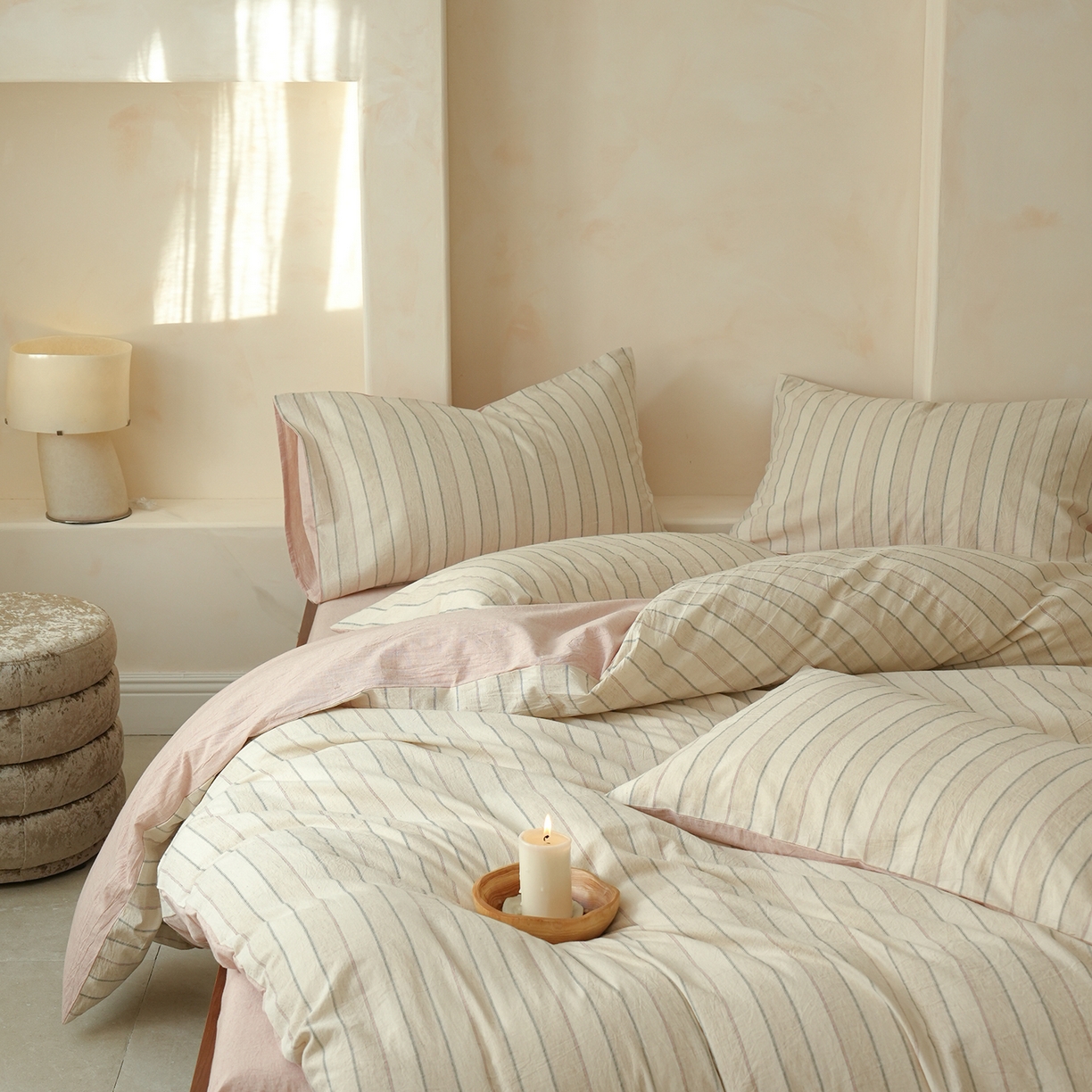 91家纺网 家纺一手货源 找家纺 （总）寐居家纺 2025新款全棉A类棉麻色织提花四件套