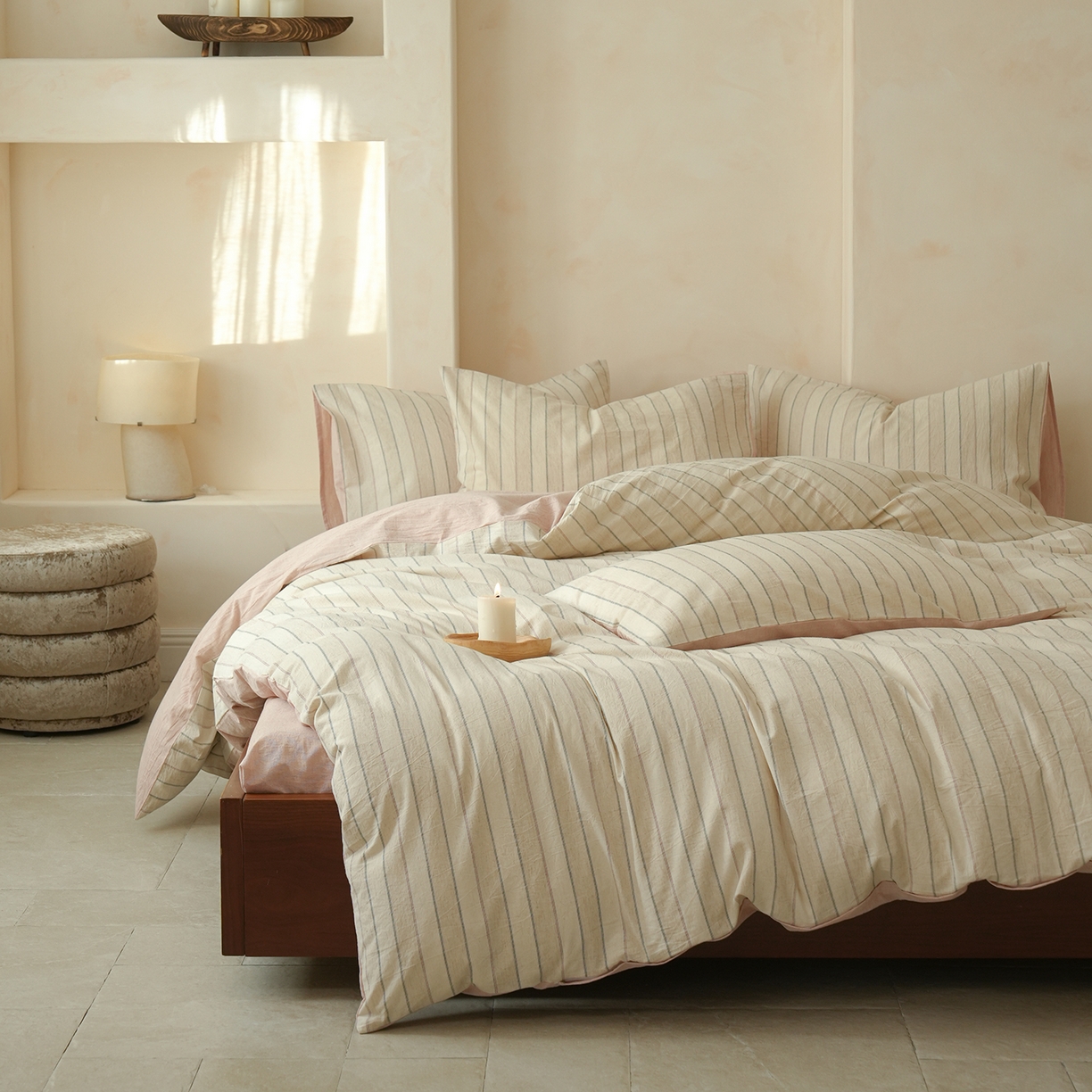 91家纺网 家纺一手货源 找家纺 （总）寐居家纺 2025新款全棉A类棉麻色织提花四件套