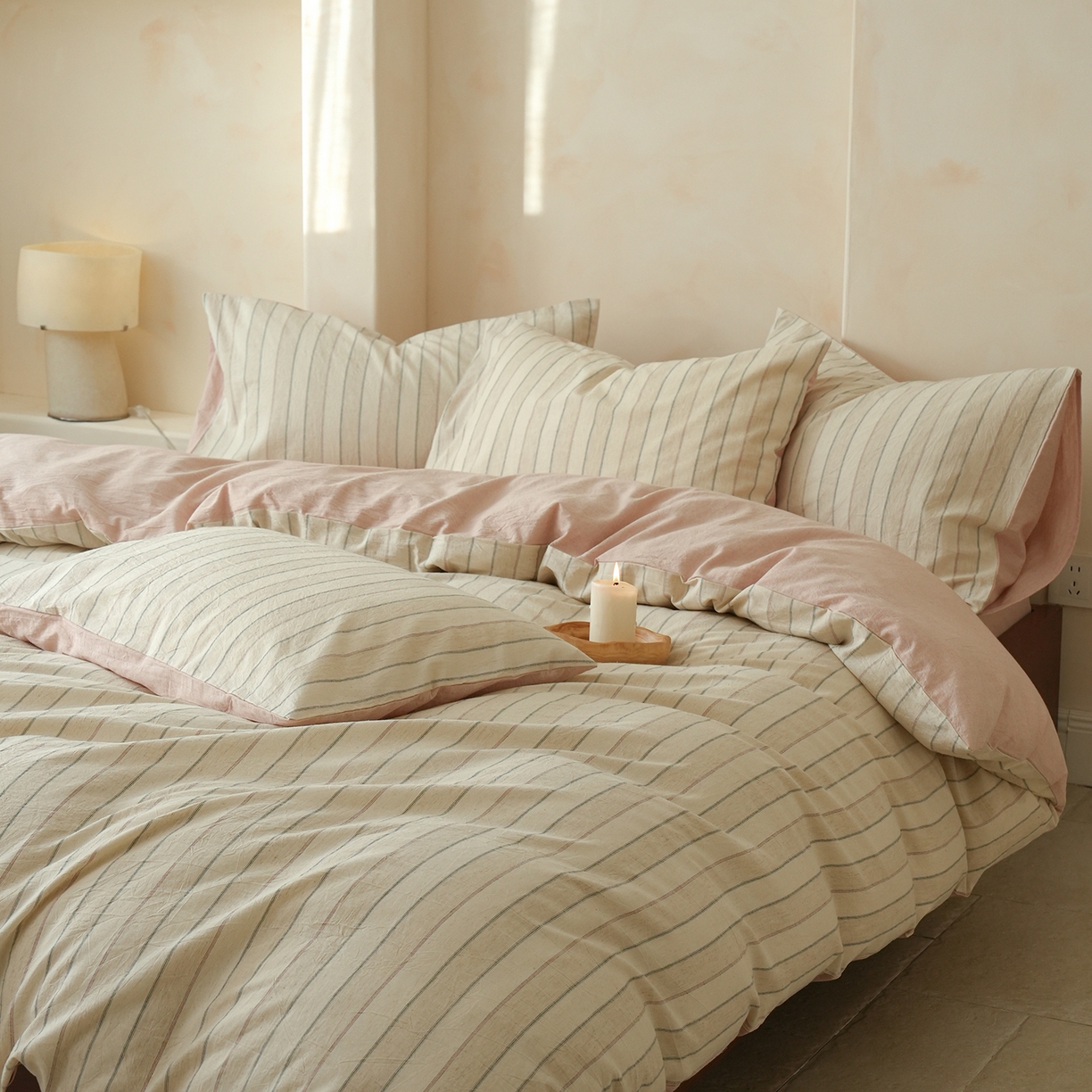 91家纺网 家纺一手货源 找家纺 （总）寐居家纺 2025新款全棉A类棉麻色织提花四件套