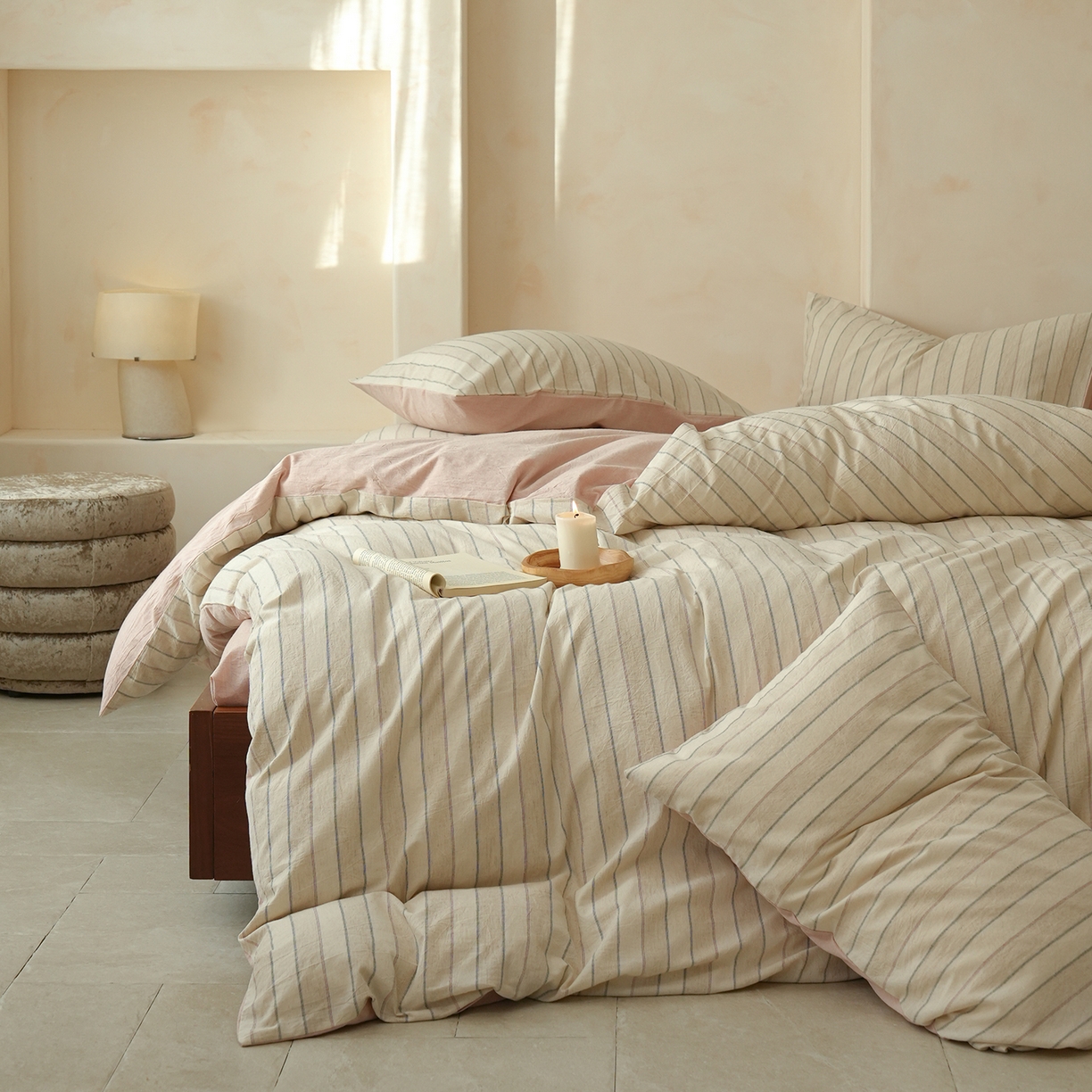 91家纺网 家纺一手货源 找家纺 （总）寐居家纺 2025新款全棉A类棉麻色织提花四件套