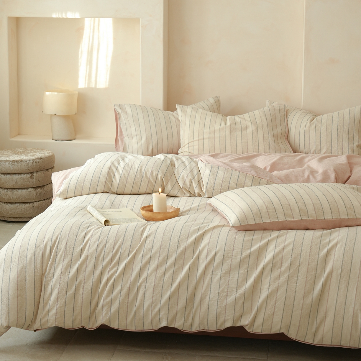 91家纺网 家纺一手货源 找家纺 （总）寐居家纺 2025新款全棉A类棉麻色织提花四件套