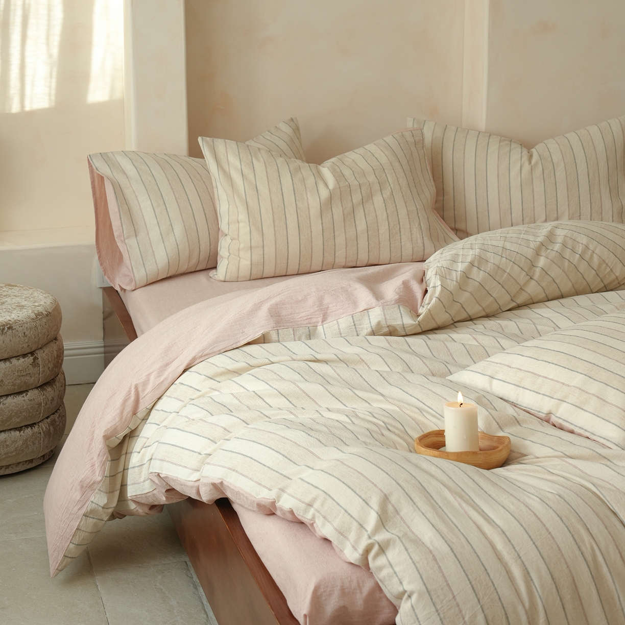 91家纺网 家纺一手货源 找家纺 （总）寐居家纺 2025新款全棉A类棉麻色织提花四件套