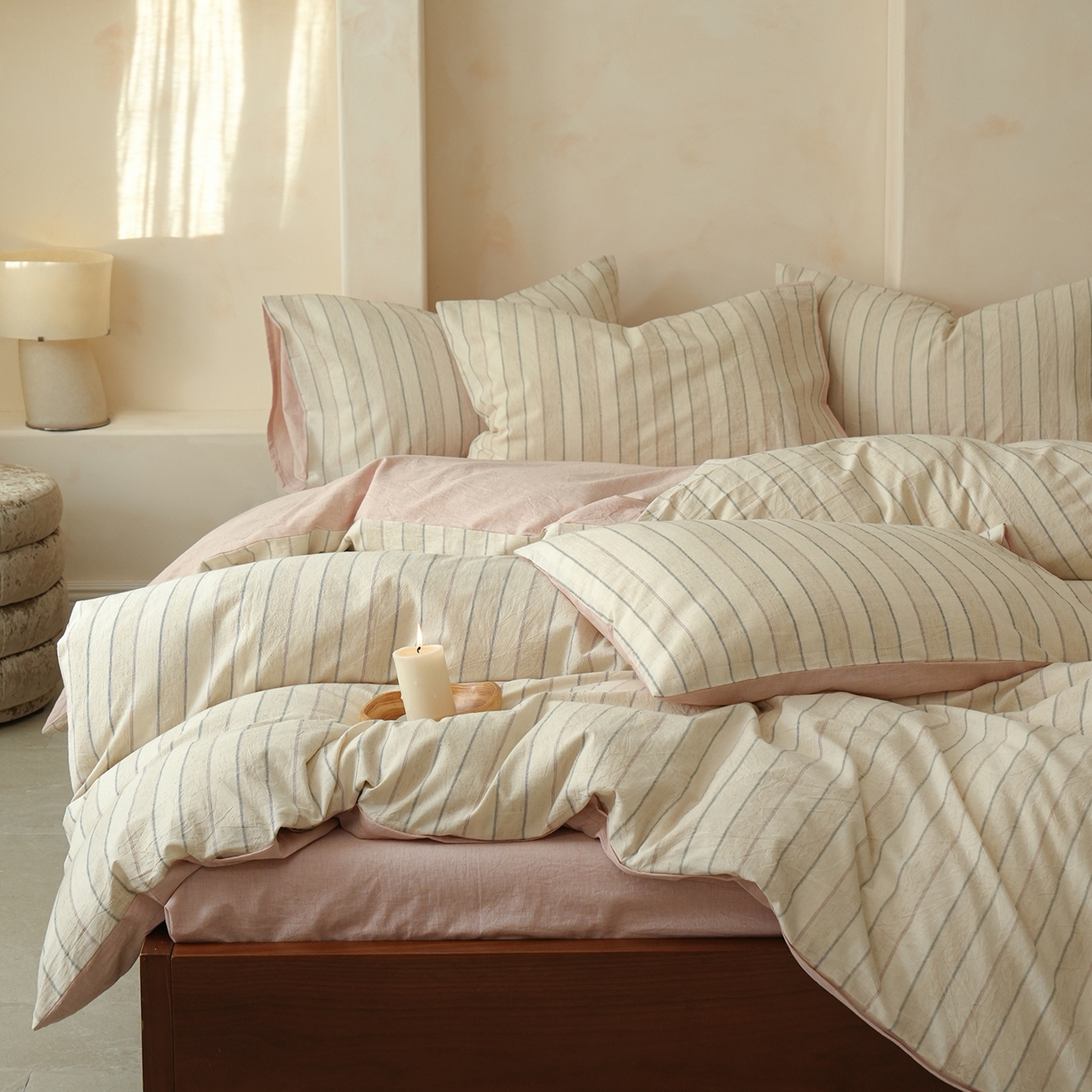 91家纺网 家纺一手货源 找家纺 （总）寐居家纺 2025新款全棉A类棉麻色织提花四件套