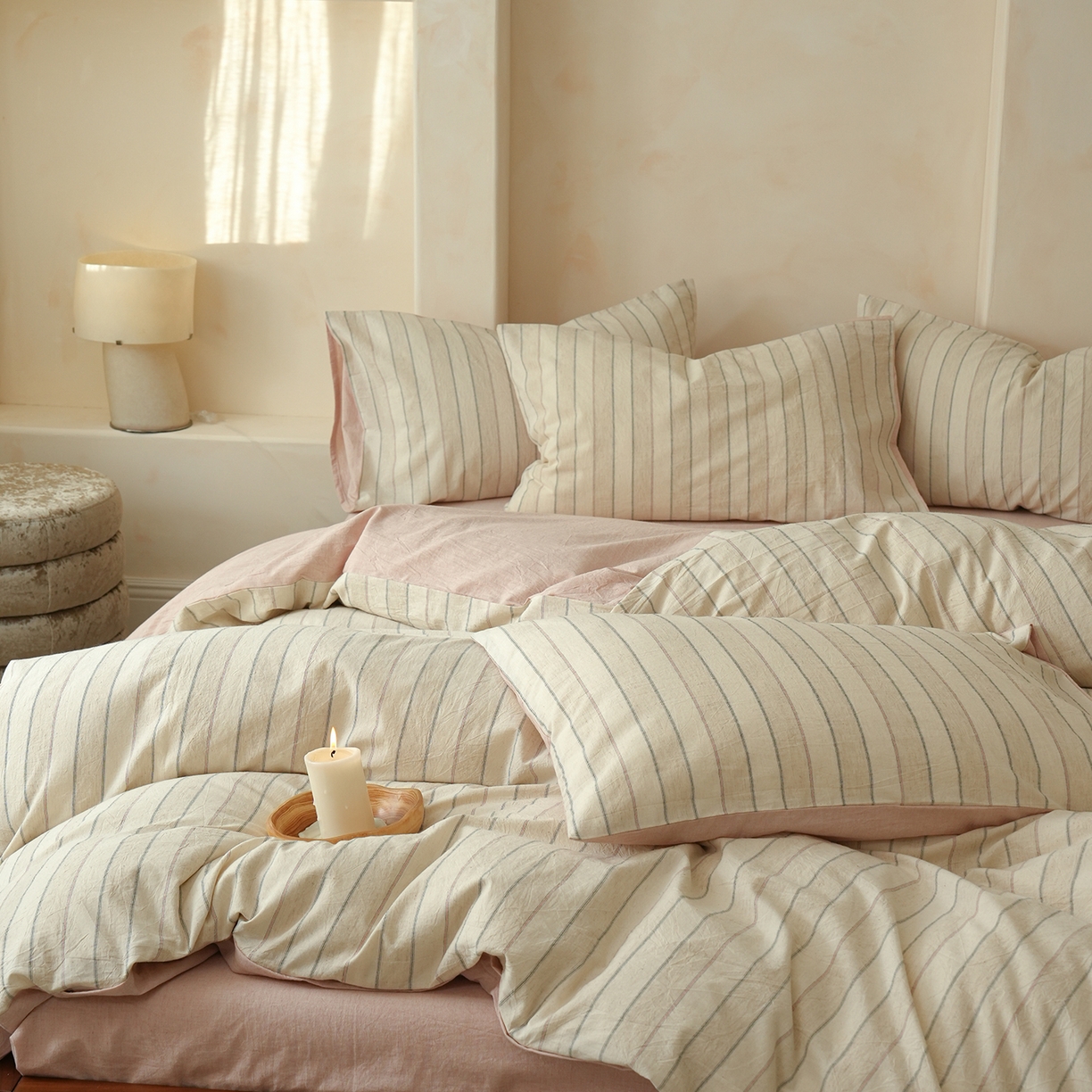 91家纺网 家纺一手货源 找家纺 （总）寐居家纺 2025新款全棉A类棉麻色织提花四件套