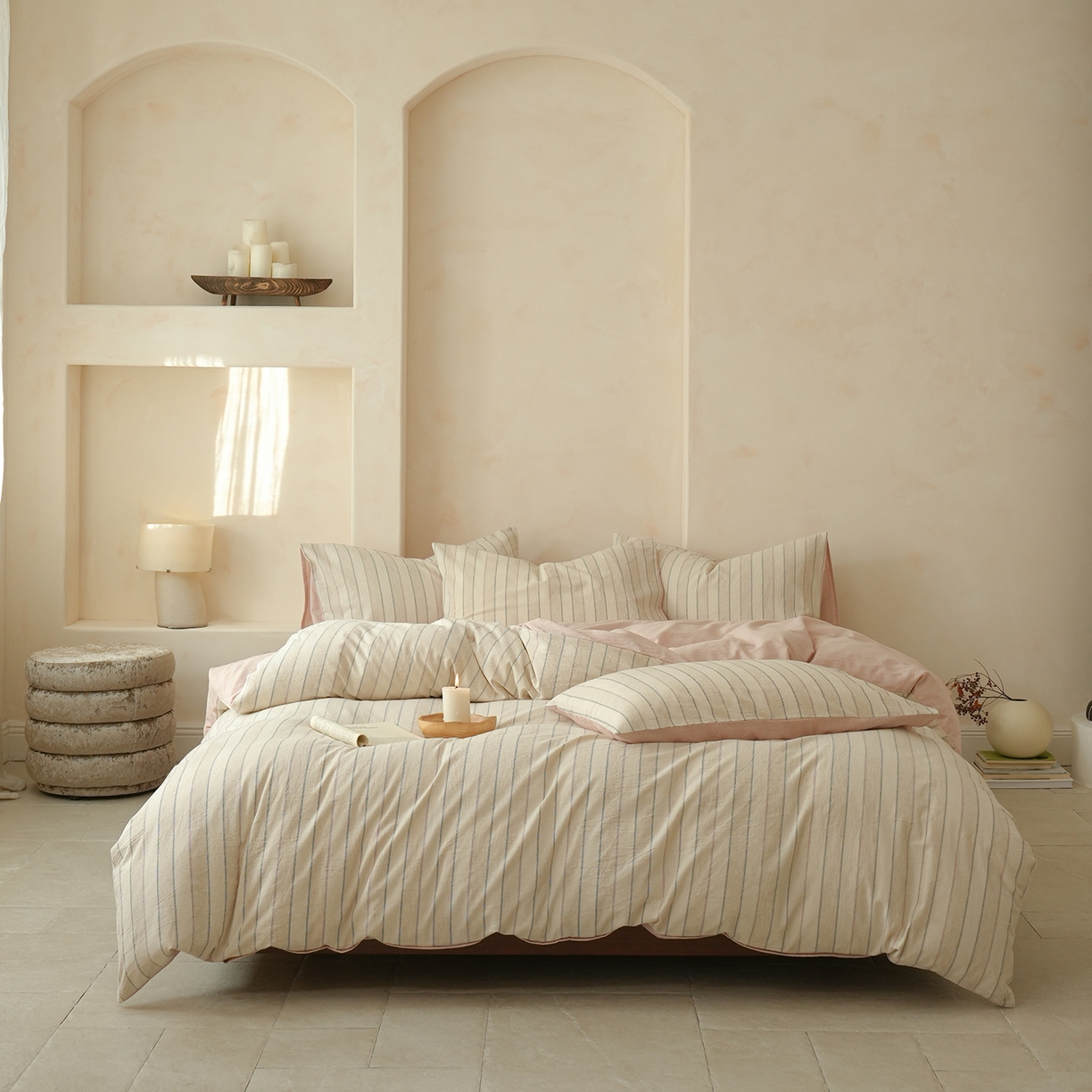 91家纺网 家纺一手货源 找家纺 （总）寐居家纺 2025新款全棉A类棉麻色织提花四件套