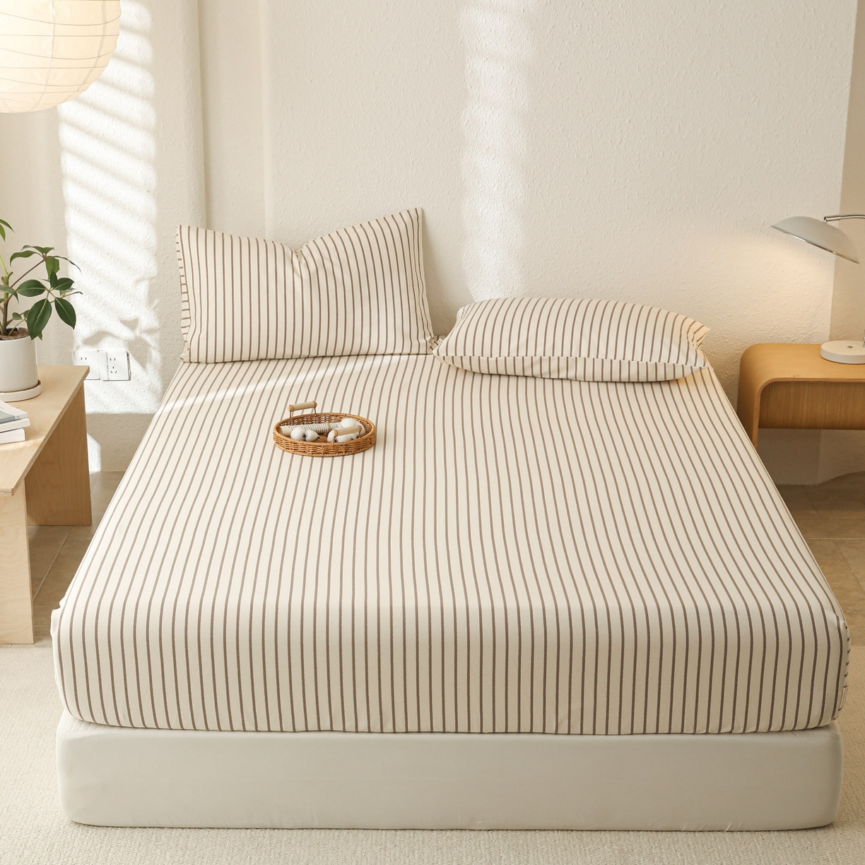 91家纺网 家纺一手货源 找家纺 简宜家居（朝初家纺） 2025新款纯棉全棉磨毛单床笠系列 线素-灰