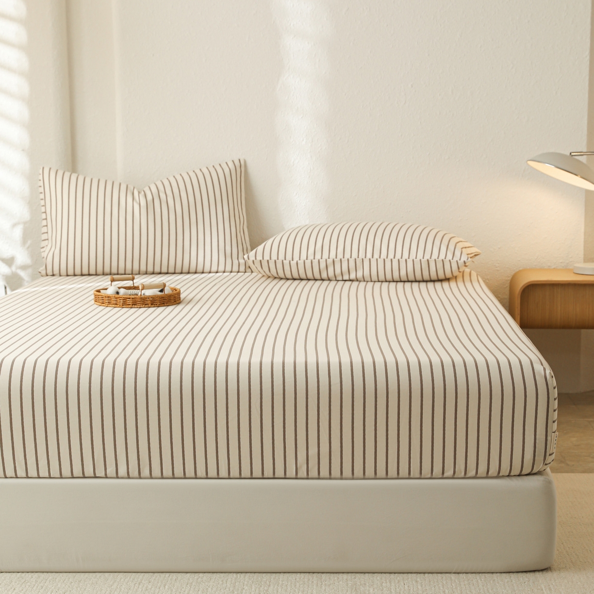 91家纺网 家纺一手货源 找家纺 简宜家居（朝初家纺） 2025新款纯棉全棉磨毛单床笠系列 线素-灰