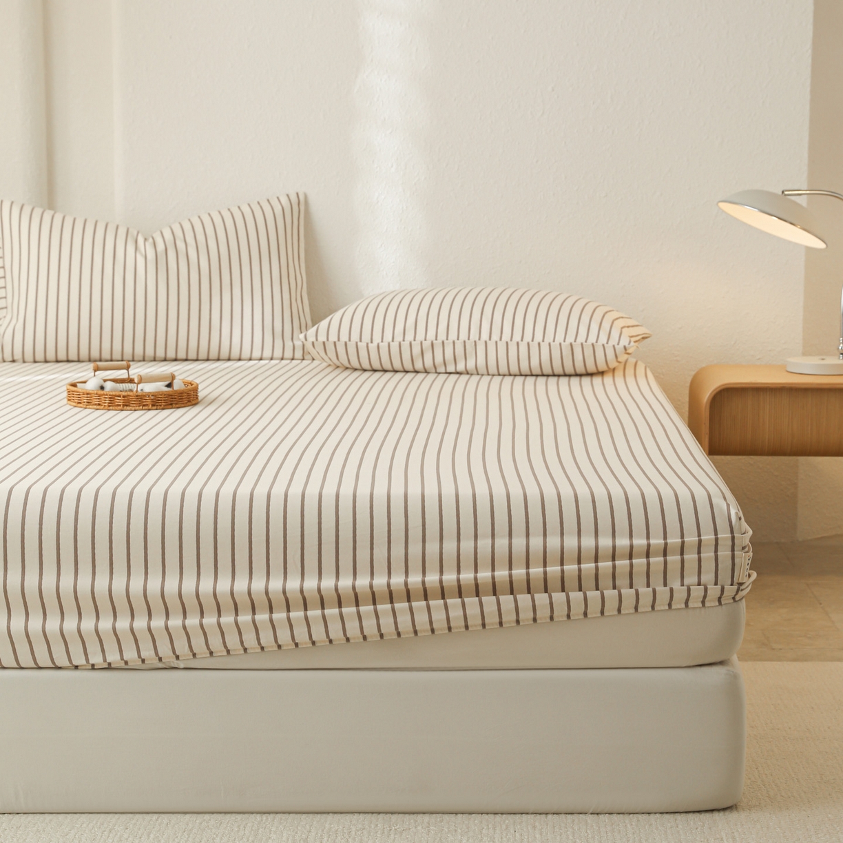 91家纺网 家纺一手货源 找家纺 简宜家居（朝初家纺） 2025新款纯棉全棉磨毛单床笠系列 线素-灰