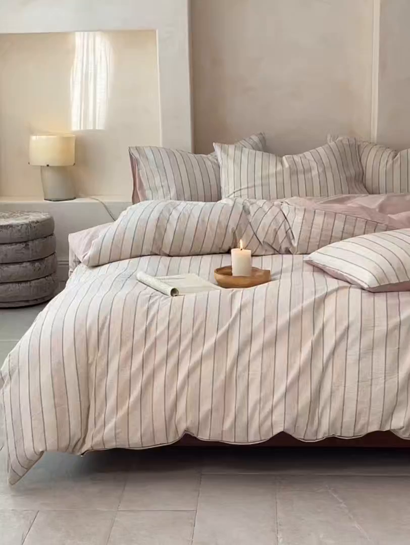 91家纺网 家纺一手货源 找家纺 （总）寐居家纺 2025新款全棉A类棉麻色织提花四件套