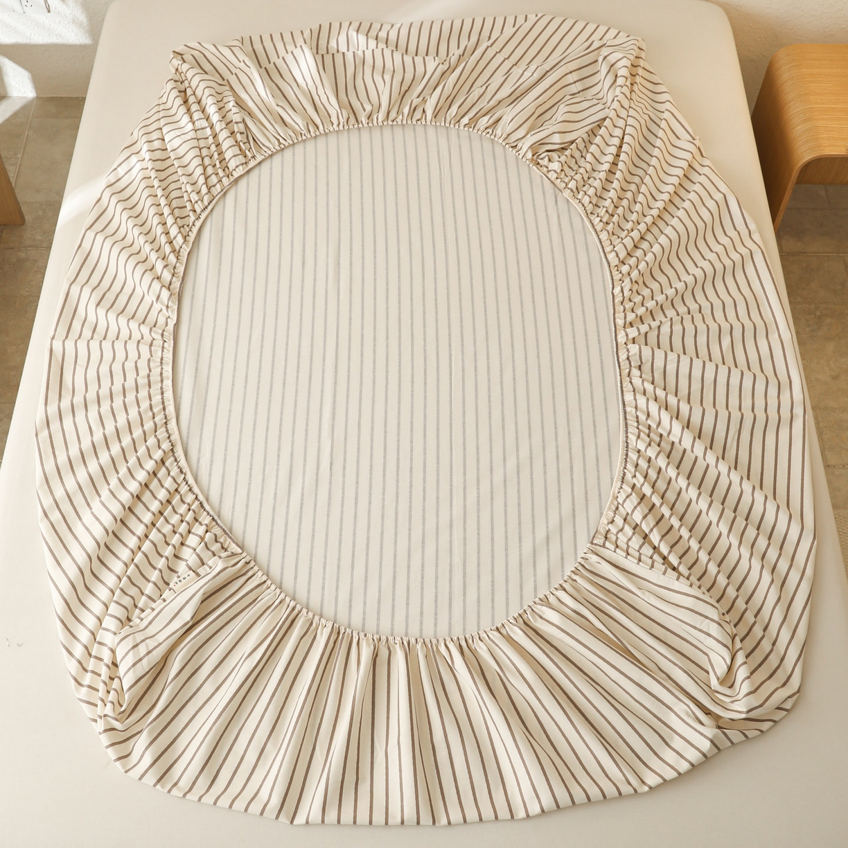 91家纺网 家纺一手货源 找家纺 简宜家居（朝初家纺） 2025新款纯棉全棉磨毛单床笠系列 线素-灰