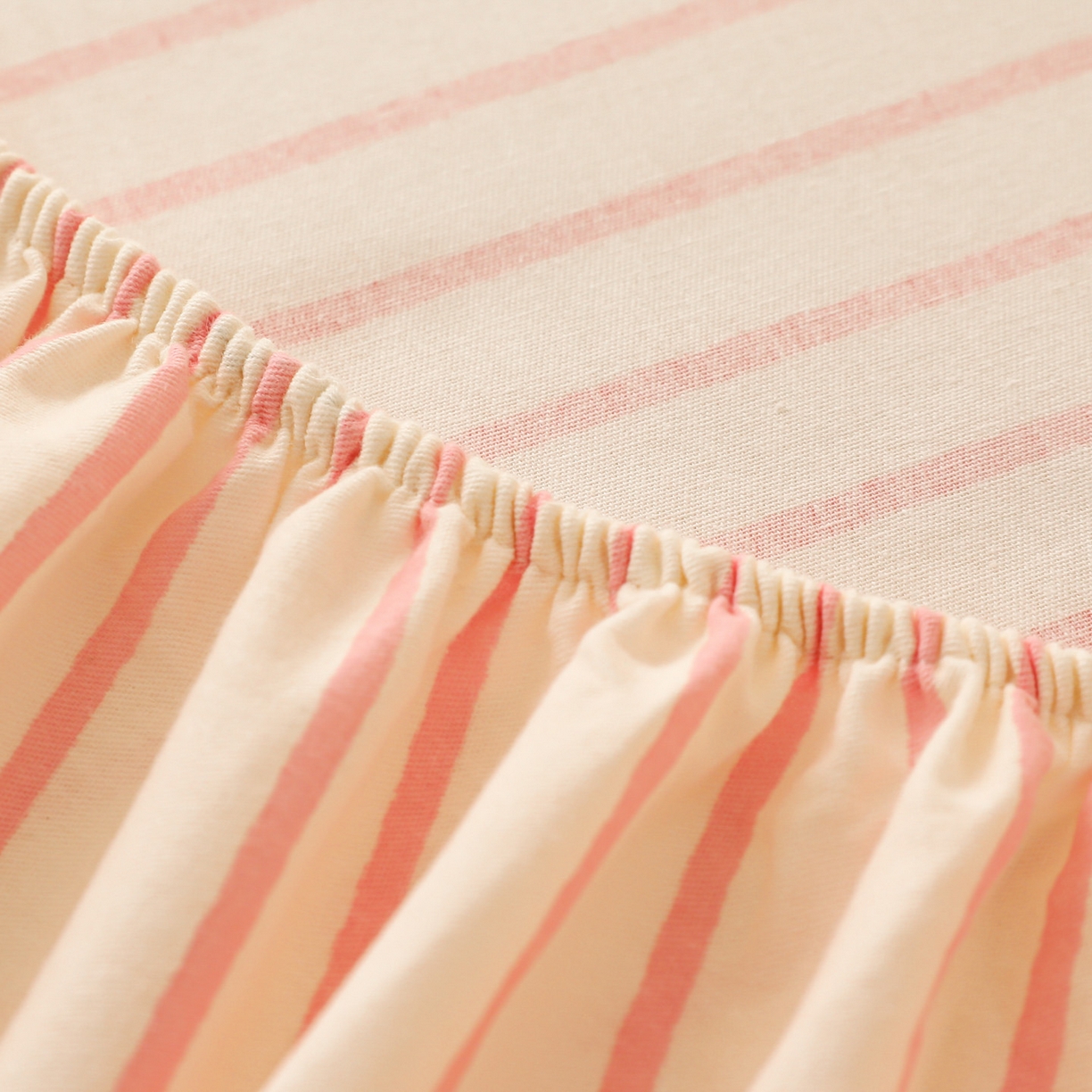 91家纺网 家纺一手货源 找家纺 简宜家居（朝初家纺） 2025新款纯棉全棉磨毛单床笠系列 线素-粉