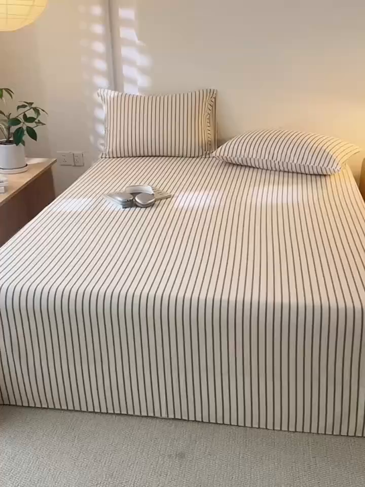 91家纺网 家纺一手货源 找家纺 简宜家居（朝初家纺） 2025新款纯棉全棉磨毛单床单系列 线素-灰