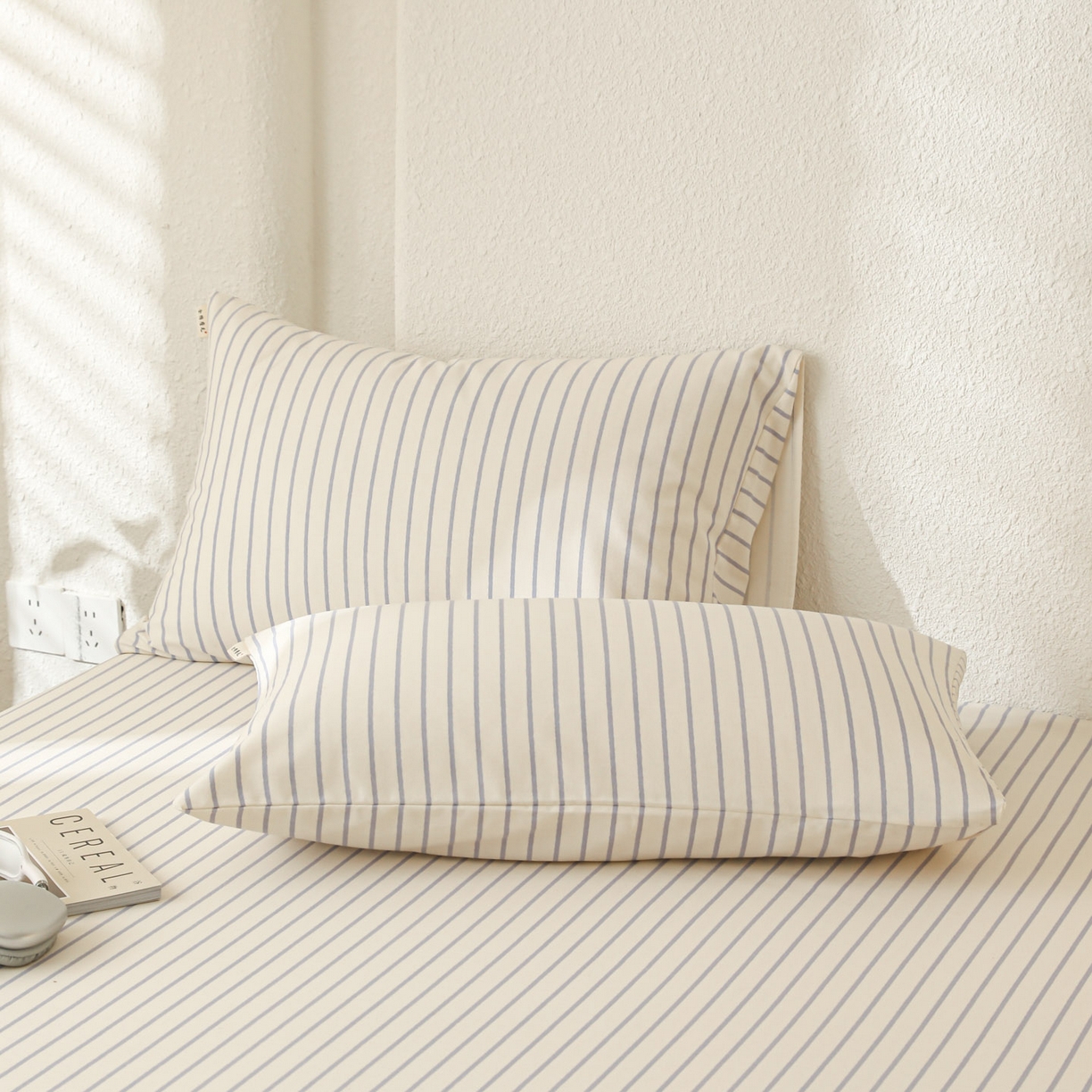 91家纺网 家纺一手货源 找家纺 简宜家居（朝初家纺） 2025新款纯棉全棉磨毛单床单系列 线素-蓝