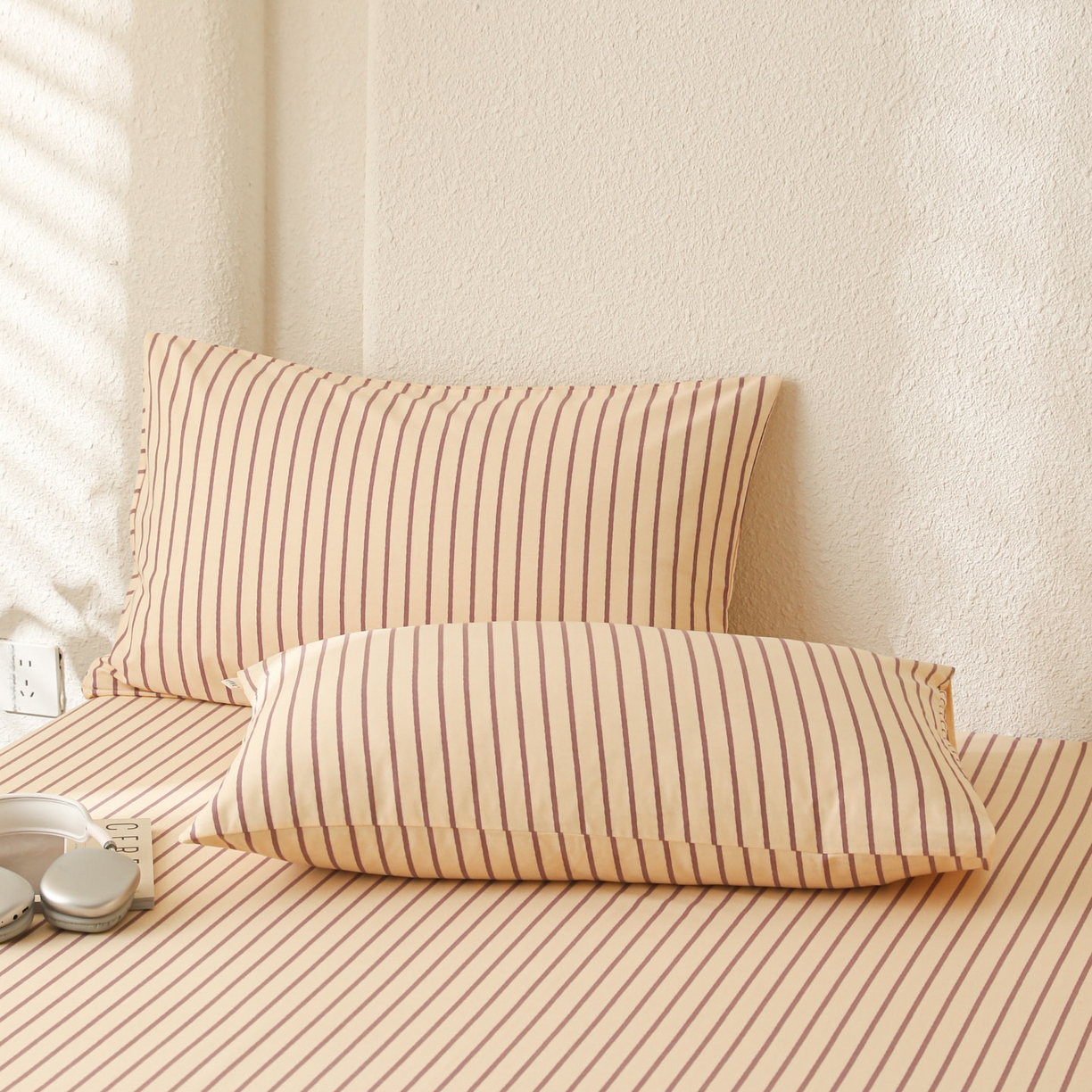 91家纺网 家纺一手货源 找家纺 简宜家居（朝初家纺） 2025新款纯棉全棉磨毛单床单系列 线素-浅紫