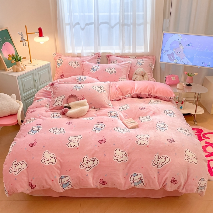 91家纺网 家纺一手货源 找家纺 （总）川悦生活 2025新款高克重牛奶绒四件套-系列二