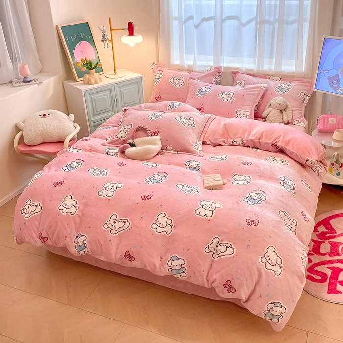 91家纺网 家纺一手货源 找家纺 （总）川悦生活 2025新款高克重牛奶绒四件套-系列二