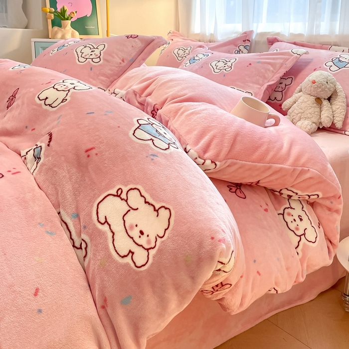 91家纺网 家纺一手货源 找家纺 （总）川悦生活 2025新款高克重牛奶绒四件套-系列二