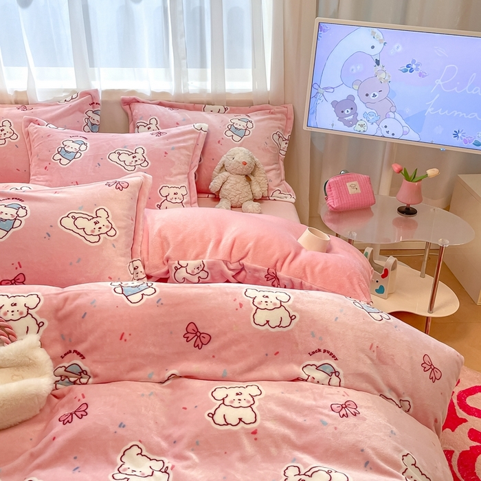 91家纺网 家纺一手货源 找家纺 （总）川悦生活 2025新款高克重牛奶绒四件套-系列二