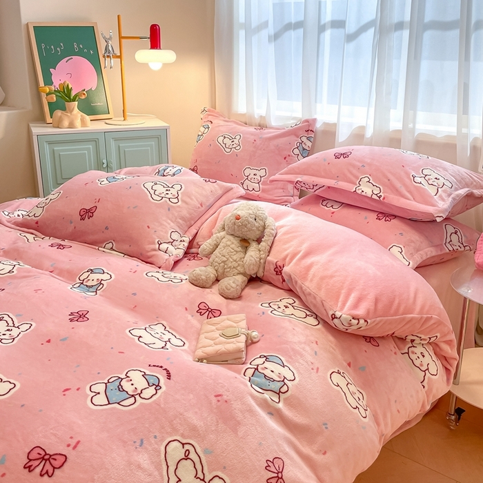 91家纺网 家纺一手货源 找家纺 （总）川悦生活 2025新款高克重牛奶绒四件套-系列二