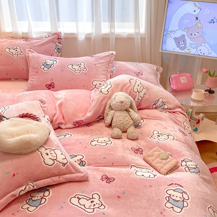 91家纺网 家纺一手货源 找家纺 （总）川悦生活 2025新款高克重牛奶绒四件套-系列二