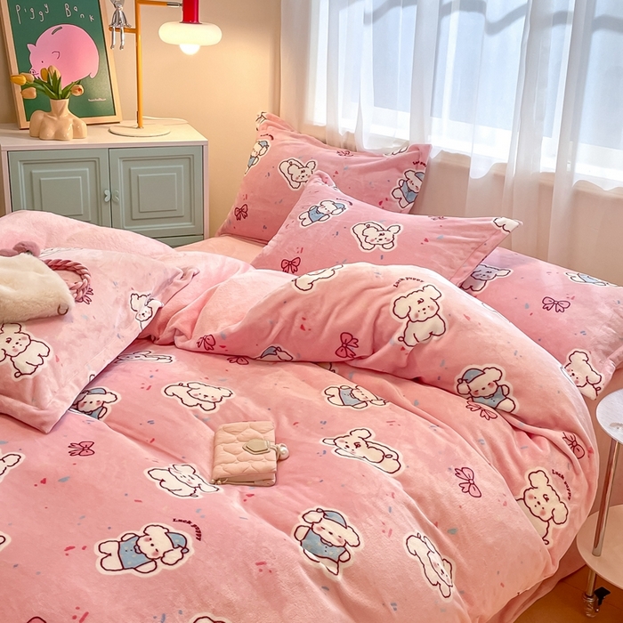 91家纺网 家纺一手货源 找家纺 （总）川悦生活 2025新款高克重牛奶绒四件套-系列二