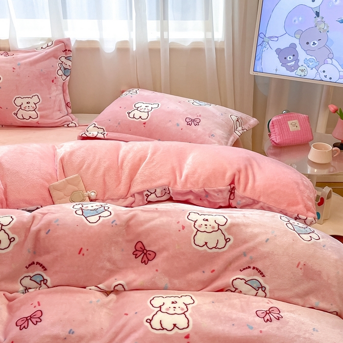 91家纺网 家纺一手货源 找家纺 （总）川悦生活 2025新款高克重牛奶绒四件套-系列二