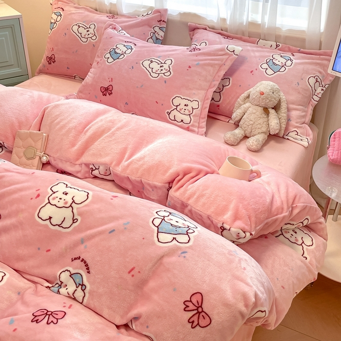 91家纺网 家纺一手货源 找家纺 （总）川悦生活 2025新款高克重牛奶绒四件套-系列二