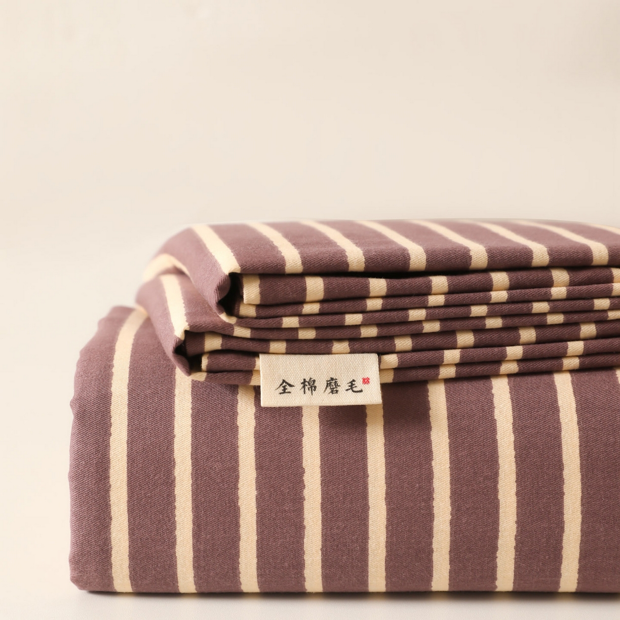 简宜家居（朝初家纺） 2025新款纯棉全棉磨毛单床单系列 线素-微醺紫