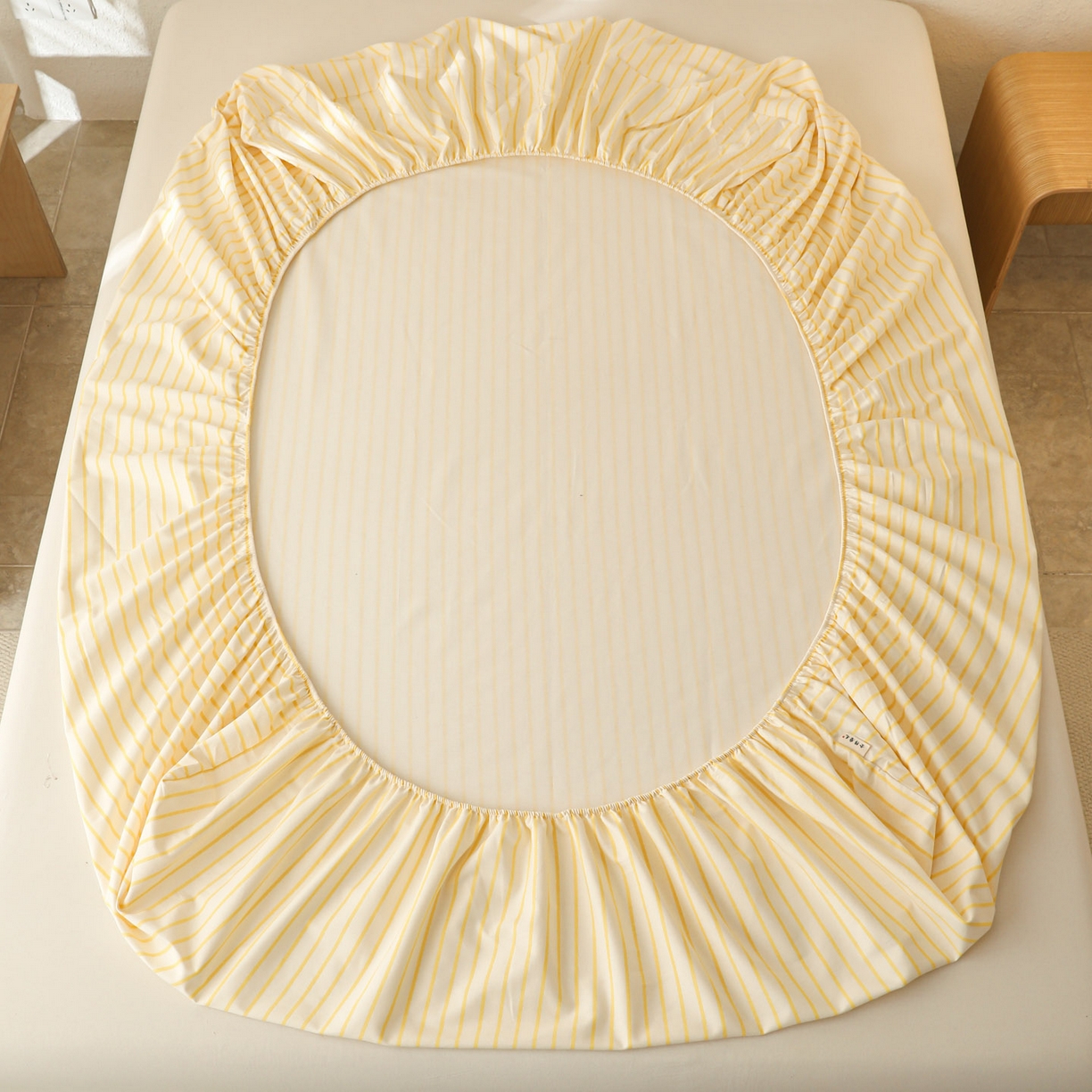 91家纺网 家纺一手货源 找家纺 简宜家居（朝初家纺） 2025新款纯棉全棉磨毛单床笠系列 线素-黄