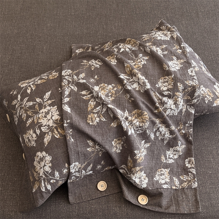 梦舒羽 2025新款原麻纽扣枕套宿舍单只枕芯套枕头套一对装枕芯内胆套 金锦