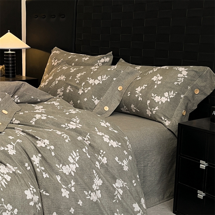 91家纺网 家纺一手货源 找家纺 梦舒羽 2025新款原麻纽扣枕套宿舍单只枕芯套枕头套一对装枕芯内胆套 曼妙花园