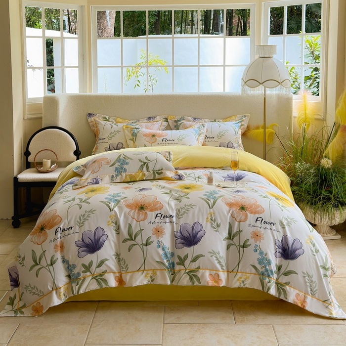 （总）2025新款A纯棉B牛奶绒四件套13376全棉加绒一字绣宽边轻奢套件-夹棉款