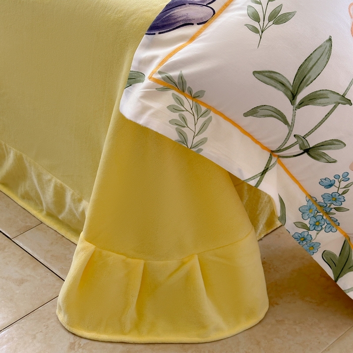 91家纺网 家纺一手货源 找家纺 （总）2025新款A纯棉B牛奶绒四件套13376全棉加绒一字绣宽边轻奢套件-夹棉款