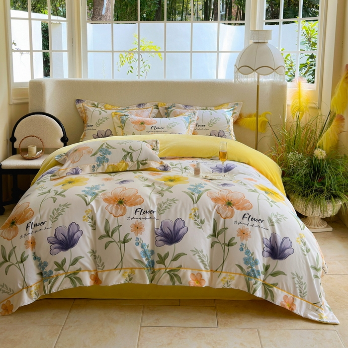 91家纺网 家纺一手货源 找家纺 （总）2025新款A纯棉B牛奶绒四件套13376全棉加绒一字绣宽边轻奢套件-夹棉款