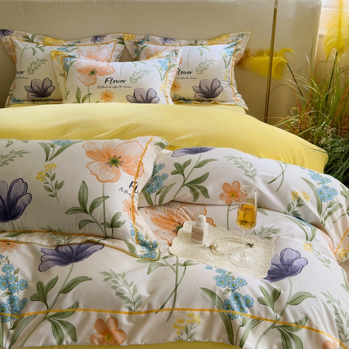 91家纺网 家纺一手货源 找家纺 （总）2025新款A纯棉B牛奶绒四件套13376全棉加绒一字绣宽边轻奢套件-夹棉款