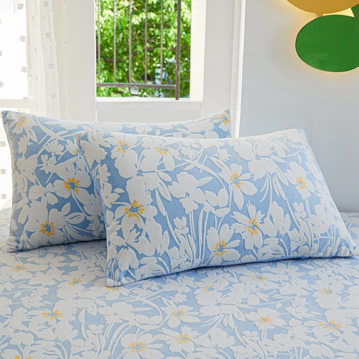 91家纺网 家纺一手货源 找家纺 菡宝 【第一批】2025雕花绒牛奶绒四件套-邦尼兔-支持定做定制尺寸 笙如夏花蓝