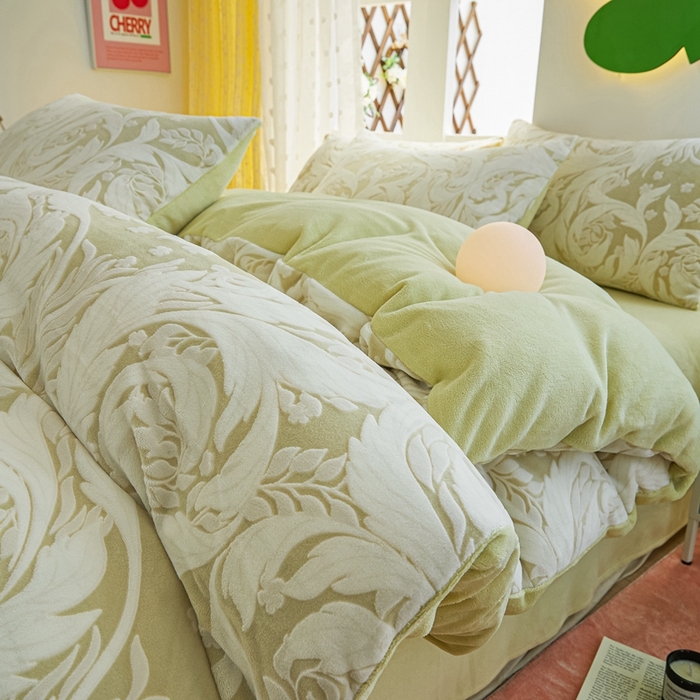 菡宝 【第一批】2025雕花绒牛奶绒四件套-邦尼兔-支持定做定制尺寸 图澜朵