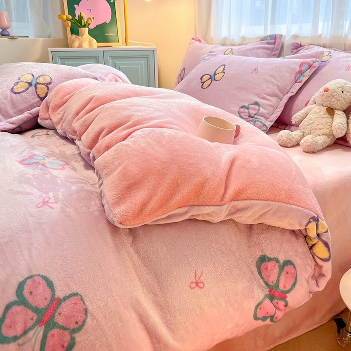 91家纺网 家纺一手货源 找家纺 （总）川悦生活 2025新款高克重牛奶绒四件套-系列二