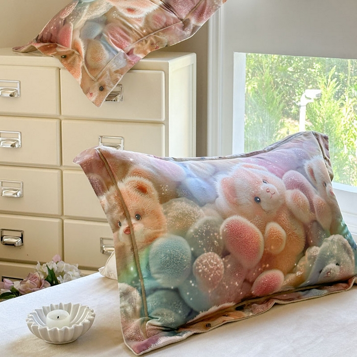 91家纺网 家纺一手货源 找家纺 7V 2025新款纯棉加绒四件套 彩虹软糖