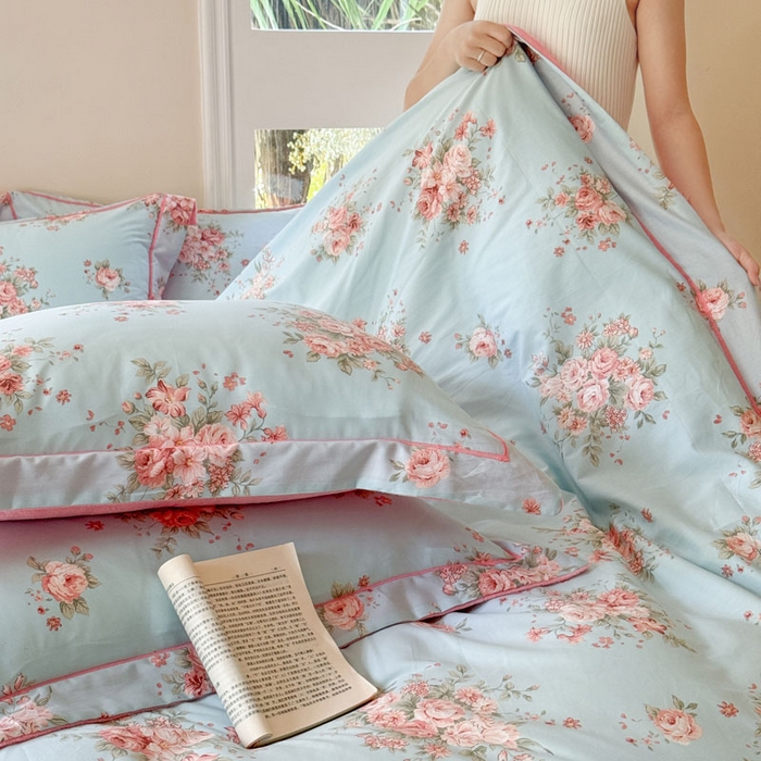 91家纺网 家纺一手货源 找家纺 7V 2025新款纯棉加绒四件套 花之茵