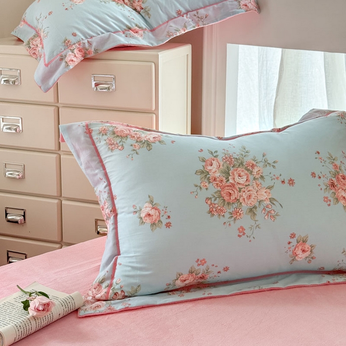 91家纺网 家纺一手货源 找家纺 7V 2025新款纯棉加绒四件套 花之茵